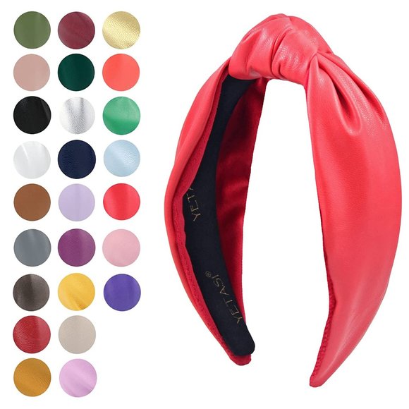 Women is Made of Non Slip Material. Candy Red Headband is a Leather Headbands - Picture 3 of 4